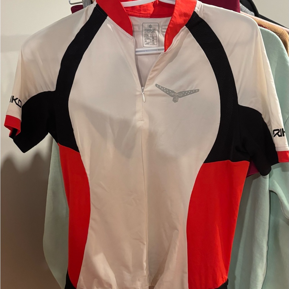 Briko red and white Cycling Jersey